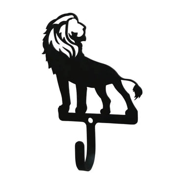 Unleash the Beast: Black Lion Hook! Okay, here's the product description, all cool and consistent: **Black Metal Lion Wall Hook - Estalios